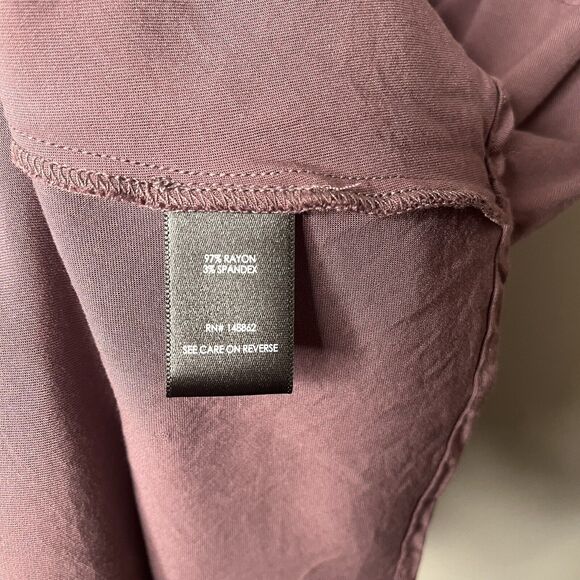 Torrid Mauve Purple Stretch Challis Peplum Blouse - Picture 5 of 6